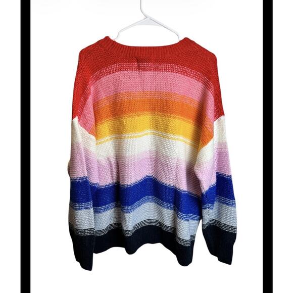 NWT Old Navy Rainbow Stripe Wool Blend Sweater Size XL - Picture 3 of 4